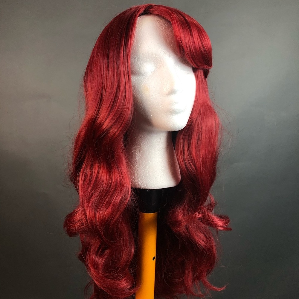Red hard front wig